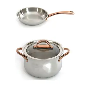 BergHOFF Ouro Gold 3Pc 18/10 SS Cook Set, Roseold Handles
