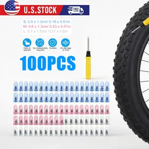 100Pcs Rubber-Made Seal-Proof Tire Repair Nails (3 Sizes) - Easy Install Puncture Leak Stopper Kit with Screwdriver for Car Tyres, Three Sizes
