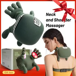 Portable Lightweight Neck Massager, Heated Back Massage Pillow, Electric Pressure Point Massager, Neck Shoulder Relaxer, 3 Modes, 2 Heating Levels, 4D Deep Tissue Relief