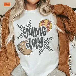 Softball Baseball Game Day Shirt | Retro Sports T-Shirt | Unisex Game Day Tee | Cute Softball Baseball Graphic Top, cute softball game day