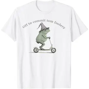 Off to Commit Tom Foolery Funny Frog Weirdcore Sayings T-Shirt