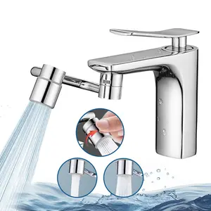 1080° Rotating Faucet Extender with Adjustable Flow Control for Bathroom Sink, Sink Water Faucet Aerator with Brass Extension