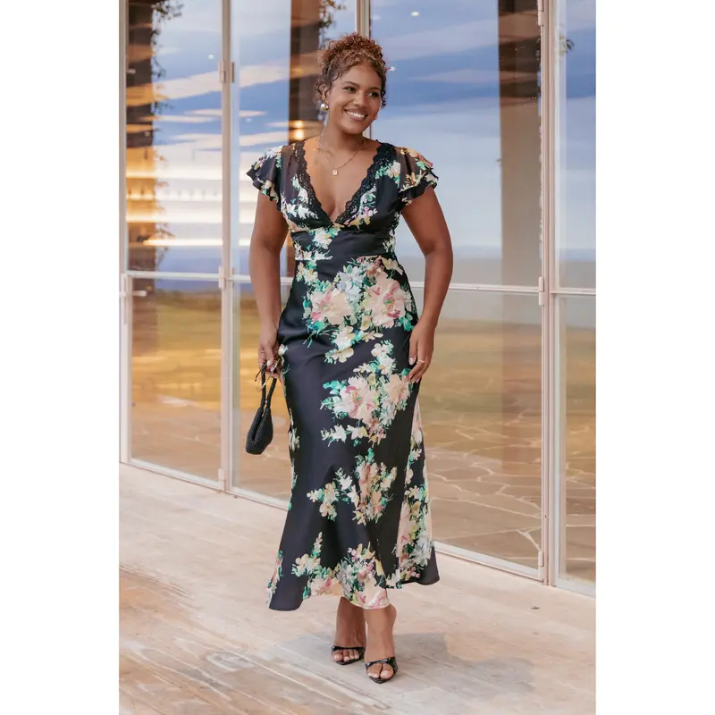 slim fit dress slacks Alexis // Strapless Floral Dress – VSP Consignment main image 0