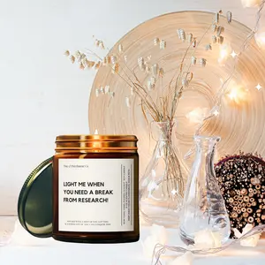 Light this when you need a break from research Funny Candle Gift Christmas Gift for Coworkers Science Researcher Scientists Masters Graduate