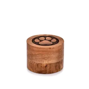 Acacia Wood Decorative Urns Funeral Cremation Urn for Ashes for Dogs, Pet Urns for Cats (3.5" x 3.5" x 2.5")