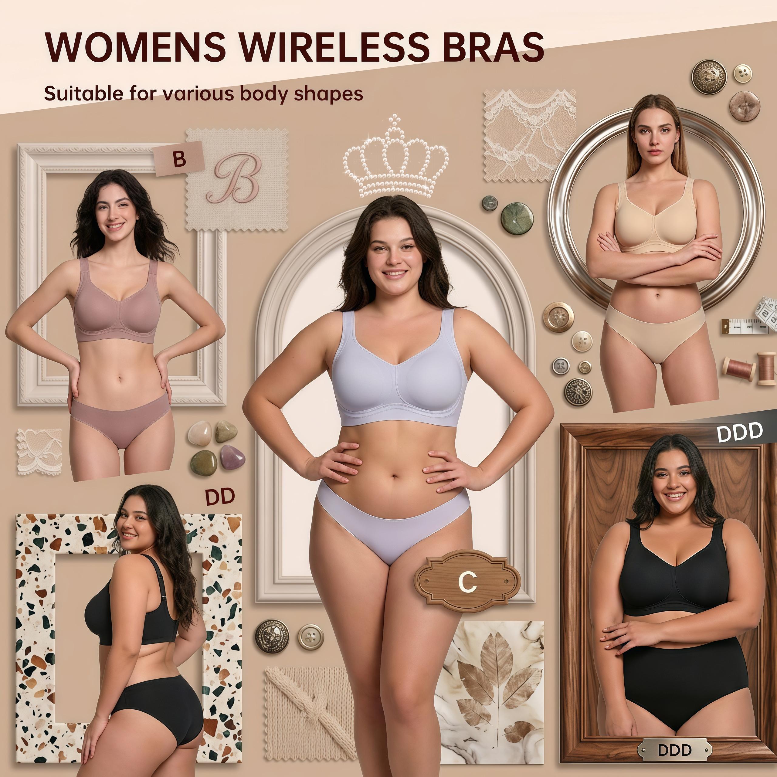 Women Jelly Bras  Wirefree Bras Full Coverage  Everyday Bras Comfortable Wireless Padded Tshirt Bra for All-Day Fit