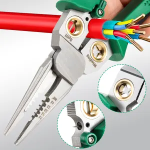 8 in 1 Wire Stripper Twister with Voltage Tester, Detects Live/Null Wires 12V–250V, LED Flash & Beep Alarm, Multi-Tool for Electricians & DIY Repair