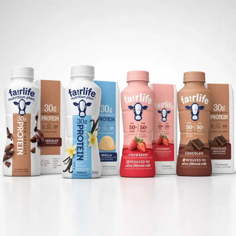 Fairlife Nutrition Plan Protein Drink Pack of 12 up to 14 oz Chocolate Vanilla Strawberry Flavors Reduced Fat- choose below