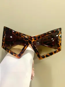 Unisex Cat Eye Frame Glasses, Trendy Casual Oversized Frame Eyeglasses for Everyday Use, Fashion Y2k Accessories Eyewear, Trendy Beach Eyewear