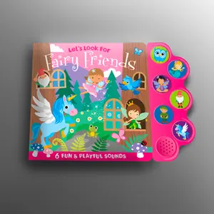Sensory Let's Look for Fairy Friends Magical Whimsical Sound Board Book - Interactive Board Pages, Sound Buttons, Illustrations, Learning Activities for Toddlers Ages 2-5
