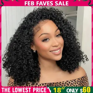 Half Wig Human Hair Wigs 250% Half Wig Kinky Curly Human Hair Wigs 3 In 1 Invisible Hairline With Drawstring Seamless