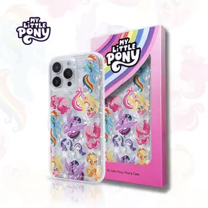 Official My Little Pony Phone Case, Cartoon Animated Girl Heart Rainbow Design, Protective Transparent Cover for Samsung Galaxy & Apple iPhone Series Accessories Casing