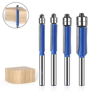 4-Piece Dual Bearing Trimming Tool Set 1/4-Inch Woodworking Hole Saw Set Deburring and Polishing Tool  for Power Tool