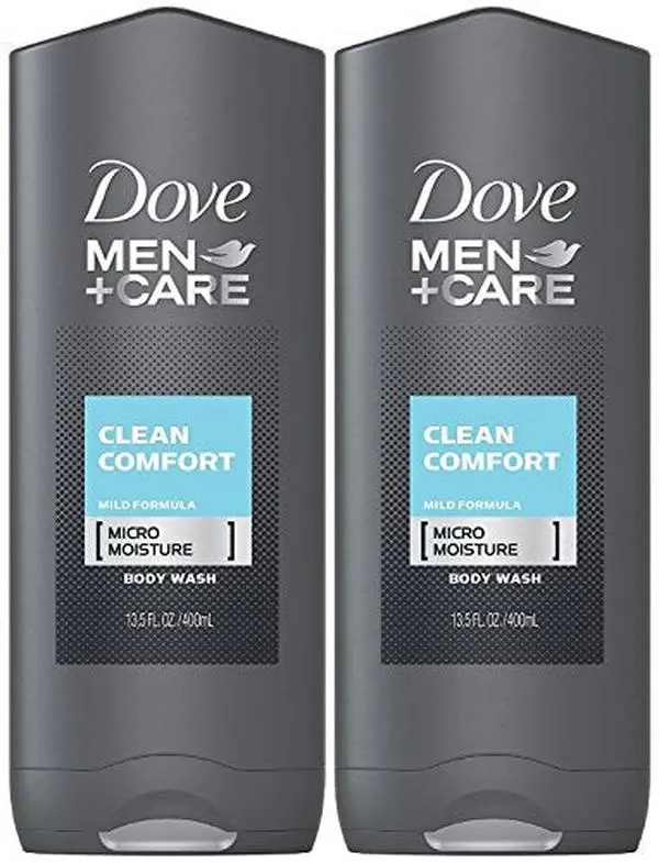 Dove Men + Care Hydracare Gentle Hydrating Body Wash & Soap, 2-in-1 Adults' Facial & Body Cleanser with Moisture, Clean Comfort Fragrance, 13.53 fl oz Bottle (Pack of 2), Face Wash, Liquid, Cocamidopropyl Betaine, Cleansing, Scented, Moisturizing, Aroma,,