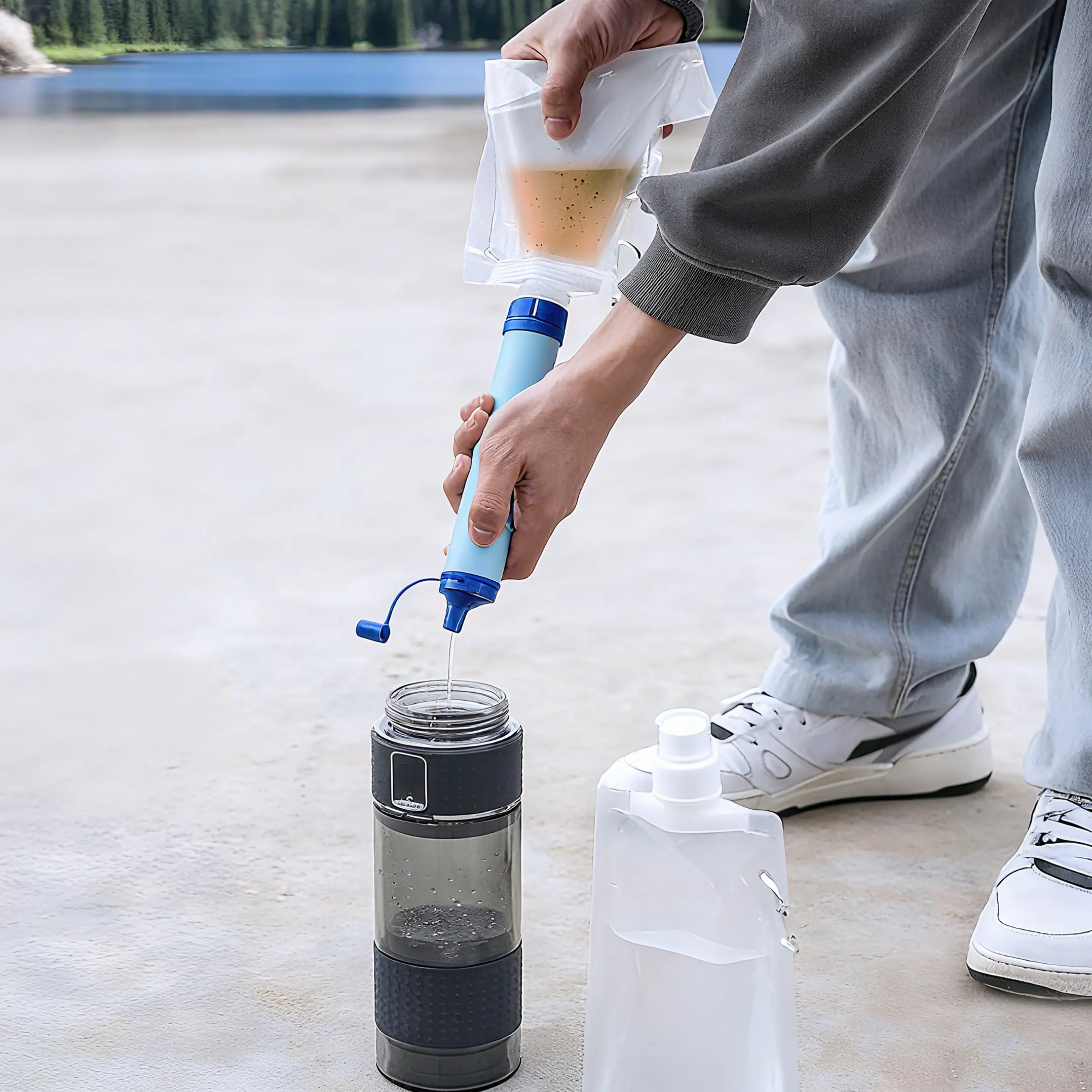 Portable Emergency Water Straw Filter, Lightweight & Reusable Design, Ideal for Camping Hiking Traveling Outdoor Adventures, Travel Accessory, Camping Accessories, Emergency Water Filter Straws