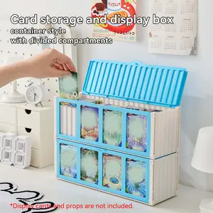 Collectible Card Storage Display Box, Large Capacity, Stackable, Compatible with Trading Cards, Sports Cards, Football & Baseball Cards, Card Hobby Box