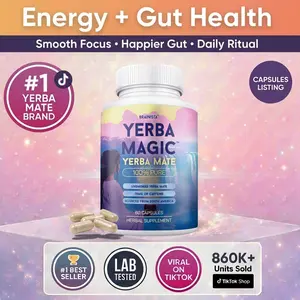 Yerba Magic Capsules – Pure Yerba Mate & 5-in-1 Superblend | Clean Natural Energy | Dietary Supplement | 60 & 120 Capsules Fitness Edible