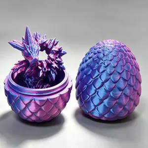 3D Printed Dragon Statue, 1 Count Colorful Gradient DesignDragon Egg Ornament, Creative Desktop Decoration forHome Office