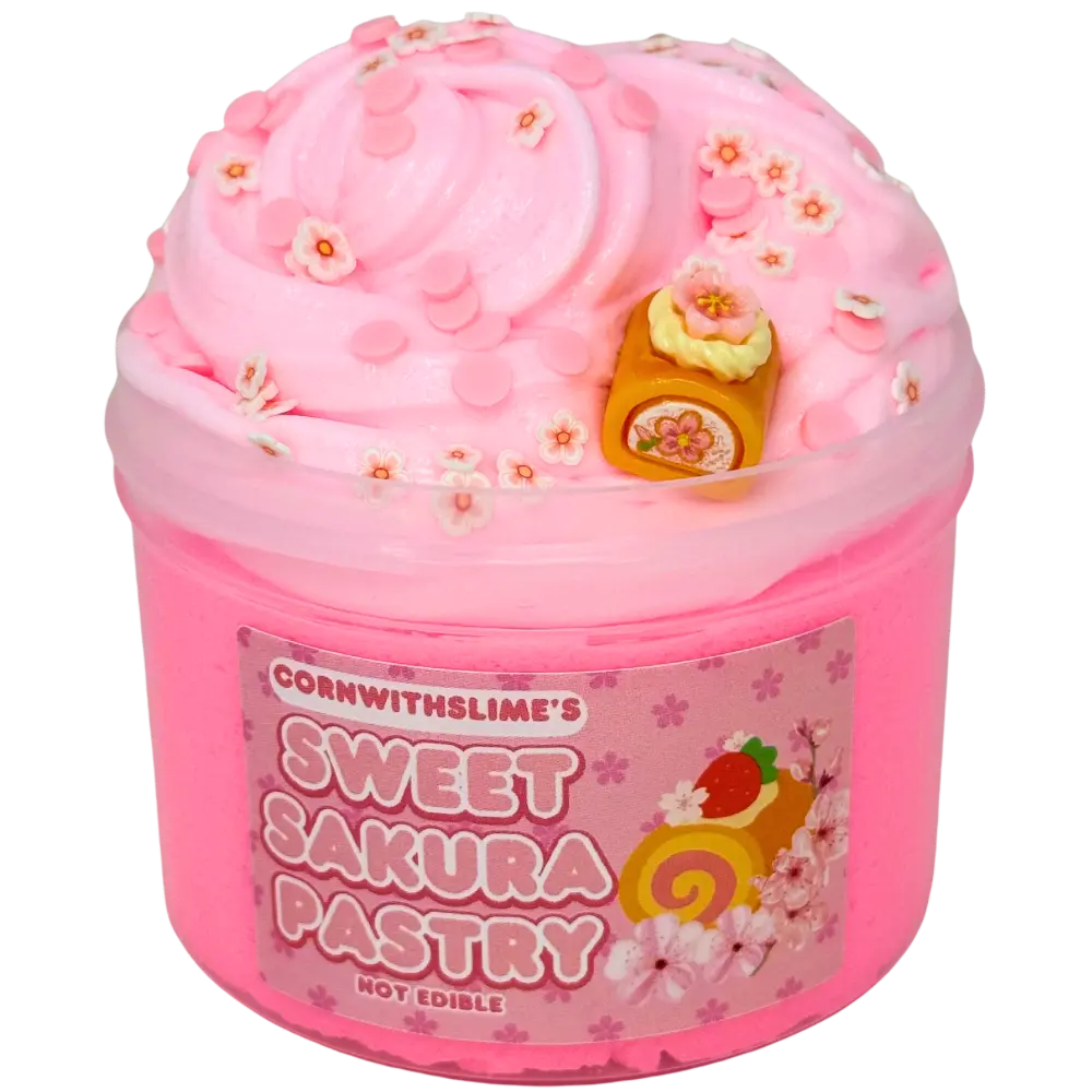 Sweet Sakura Pastry 8oz Slime Cloud Dough x Clay Texture Scented