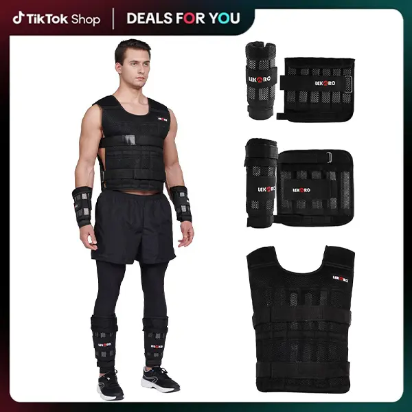 LEKARO Adjustable Weighted Vest - Weights Training Gear for Home Workout, Toned Arms & Shoulders, Strength Building tiktokshopbacktoschool