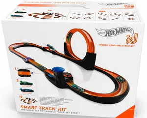 Hot Wheels GFP20 ID Smart Track Kit with Bluetooth, Multi-Color Car Racing Track Set (Damaged Box)