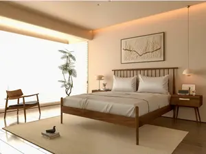 Isabella Mid Century Bedroom Set - Solid Black Walnut