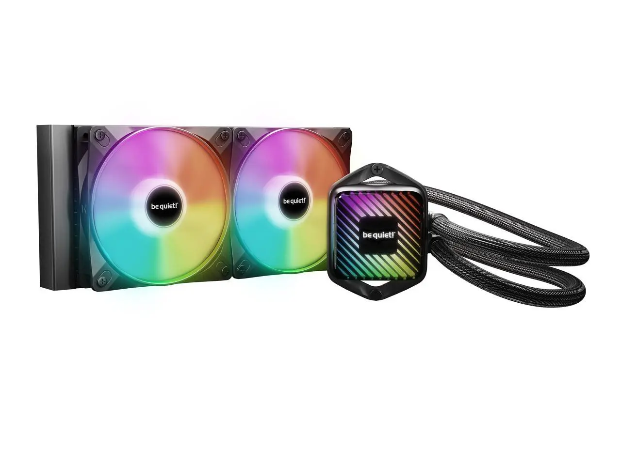 bequiet! PURE LOOP 3 LX 240mm Black CPU liquid cooler for heavily overclocked systems, 2x Light Wings LX PWM high-speed fans, Daisy chained PWM fans, Unique ARGB cooling block with customization BW030