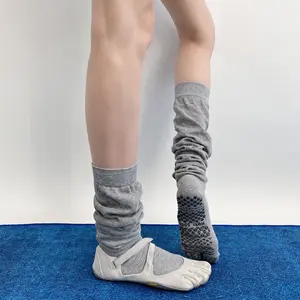 Women's Non-Slip Grip Yoga Socks | Five Toe Crew Socks for Pilates, Barre & Fitness