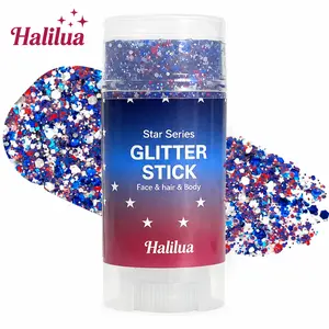 4th of July Glitter Stick | Red, White & Blue Body & Hair Sparkle for Independence Day Party, Festival & Fun Holiday Look