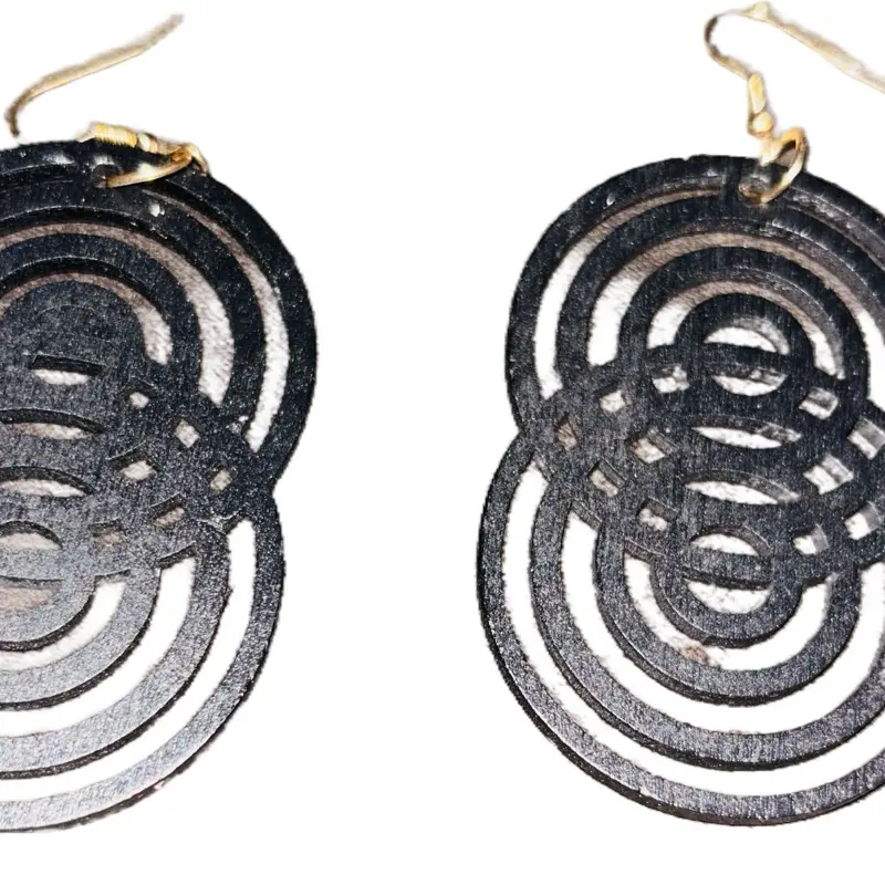 Spiral Black Earrings - Unique Design for Women