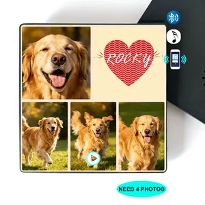 {Customization}Personalized Pet Photo Fridge Magnet with Bluetooth  Custom Dog Cat Album Magnet Frame | Gifts for Boyfriend, Birthday Gifts for BF, Graduation Leis, Teacher Gifts, Teen Girl Gifts, Anniversary Gift, Unique Music Home Decor