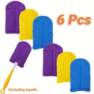 6 Pcs 360° Fleece Duster Refills for Swiffer, Reusable Dusting Refills Heavy Duty Cloths for Cleaning Compatible with Swiffer Hand Duster