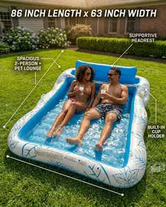 Extra Large 86"x63" Portable Inflatable Swimming Pool - Easy-Set Outdoor Family Pool for Home Garden Use, Home Improvement & Garden Supplies Category Product lounger float