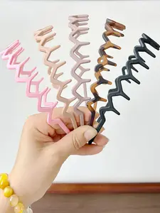 Wave Design Hair Hoop with Teeth, Fashionable Hair Accessories for Women & Girls, Minimalist Zigzag Headwear for Thick Hair, Zigzag Headband