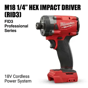 Milwaukee M18 FID3 18V 1/4 Inch Impact Driver Tool for Automotive and Jobsite Use High Torque