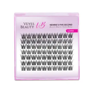 Veyesbeauty Single Length Cluster Lash Invisible Band Wispy Lightweight Softness Weightless Makeup Eyelash Extensions