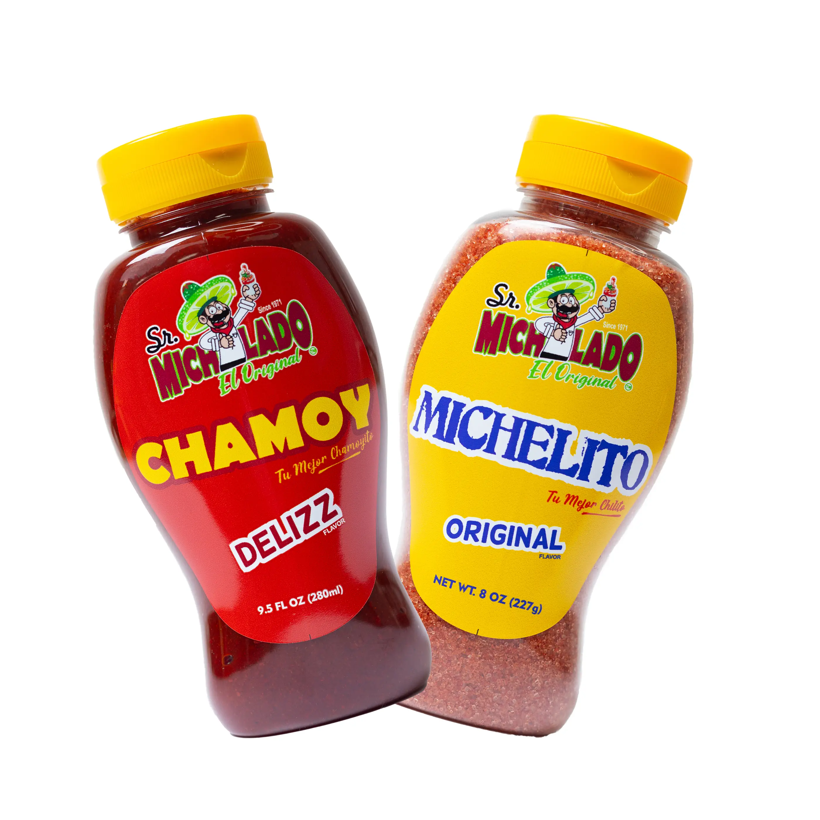 COMBO Chamoy Delizz & Michelito Sweet Chili Powder - Sr. Michelado - Bottle Chamoy Candy Sauce Flavor: 1 Chamoy Delizz, 1 Michelito Sweet Chili Powde