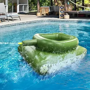 Inflatable Tank Pool Float Bed with Water Gun, Two Sizes Available, Thickened PVC Material, Durable and Scratch-Resistant, Summer Party Essential