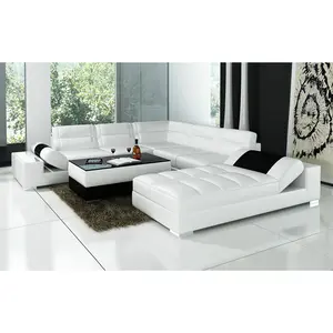 Thataway Modern Leather Sectional with Storage