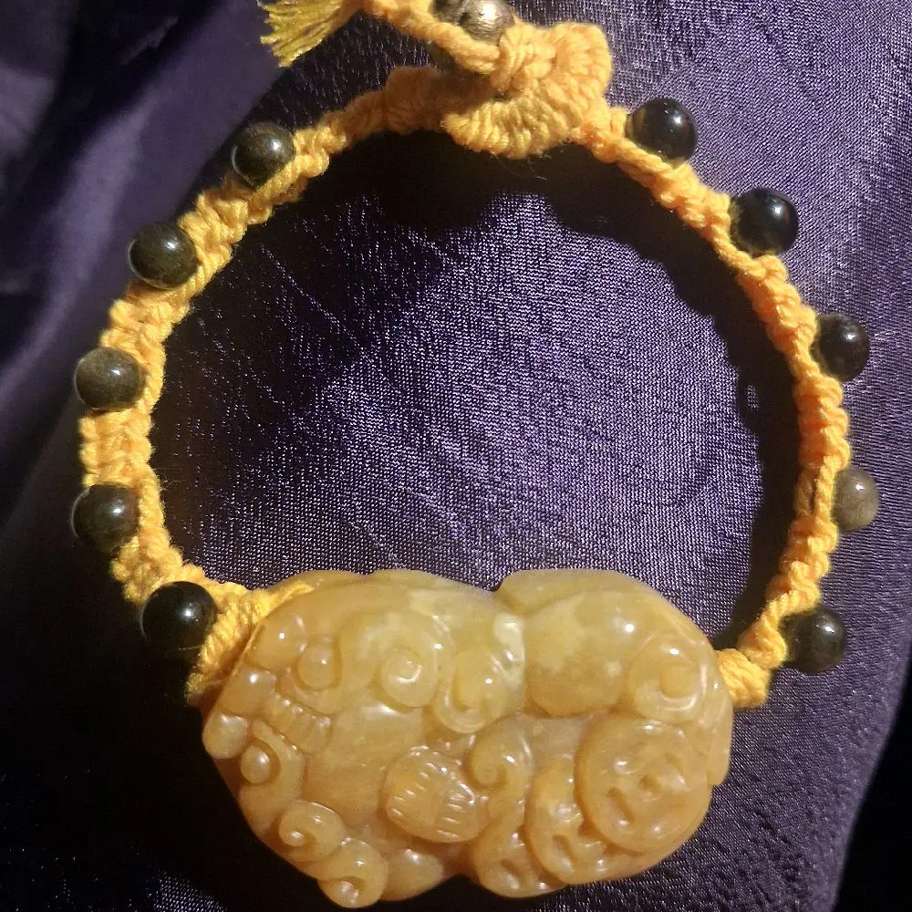 Yellow Jadeite PiXui Cotton Bracelet