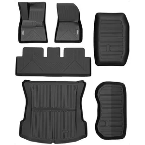 【GARVEE】Custom Fit TPE Floor Mats for Tesla Model 3 (2017-2023) - Durable, Non-Slip, 1st & 2nd Row Protection, 3-Pack Floor Liners Compatible with Multiple Model Years