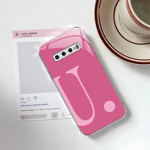 Simple dopamine 26 letters for【Galaxy S10】creative design glass case--975