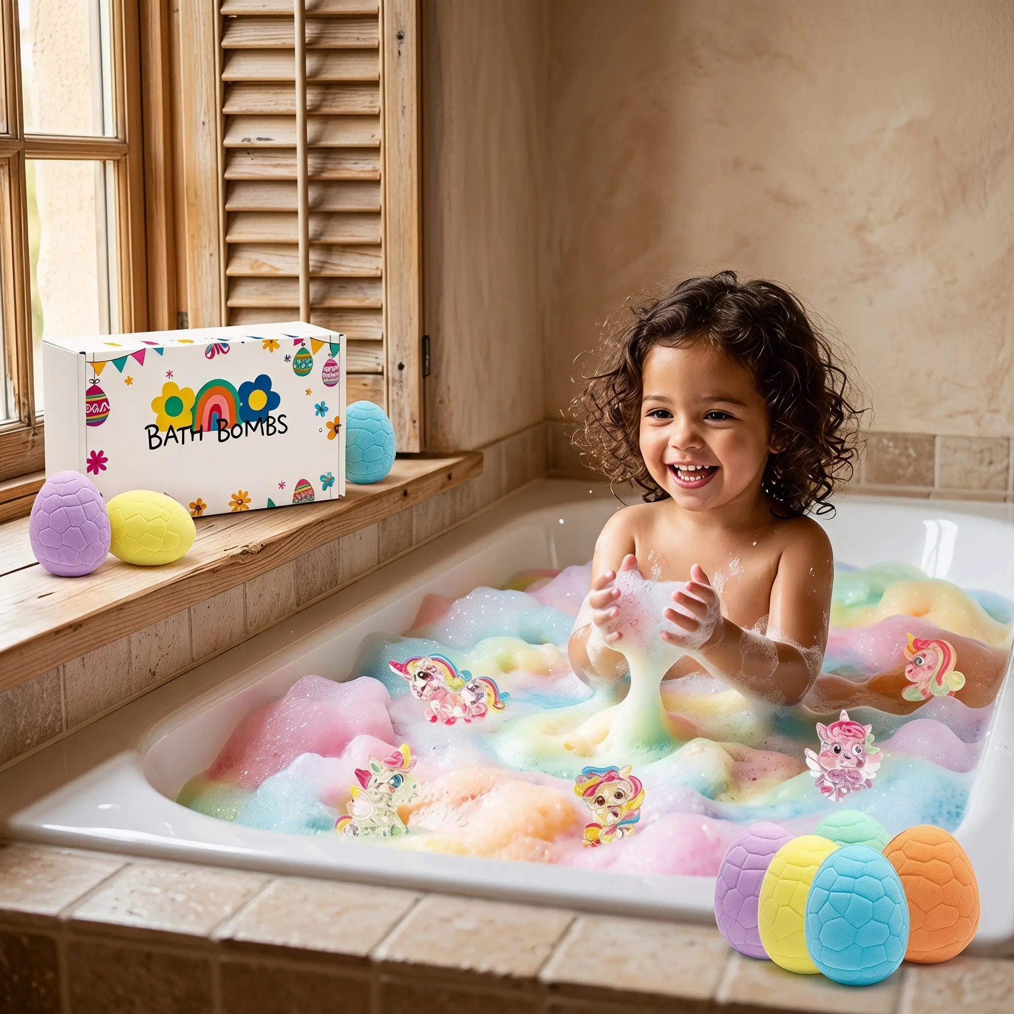 6 Pack Kids Surprise Foaming Antibacterial 6-in-1 Allergy-Free Bath Bombs - Unicorn Inside, Natural Colorful Gentle Kid-Safe, Ideal Birthday Gift for Girls, Beauty & Personal Care Bath Product, Surprise Bath Bombs Lemon Bright Everyday Bath Fun Holiday Gi