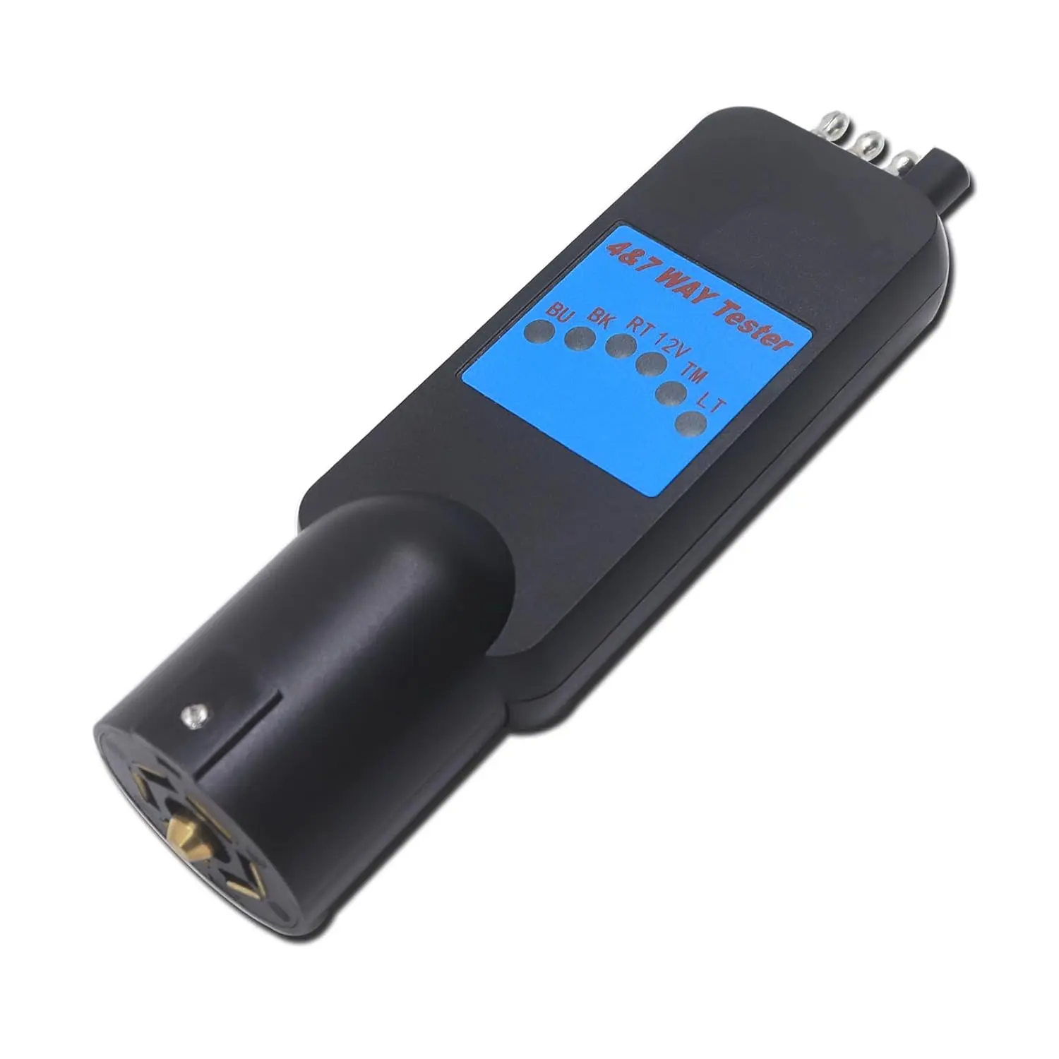 7 Blade 4-Way Flat Trailer Circuit Tester, 2-in-1 Trailer Light Testers 7 Way and 4 Pin RV Truck Connector 7 to 4 Way Trailer Plug