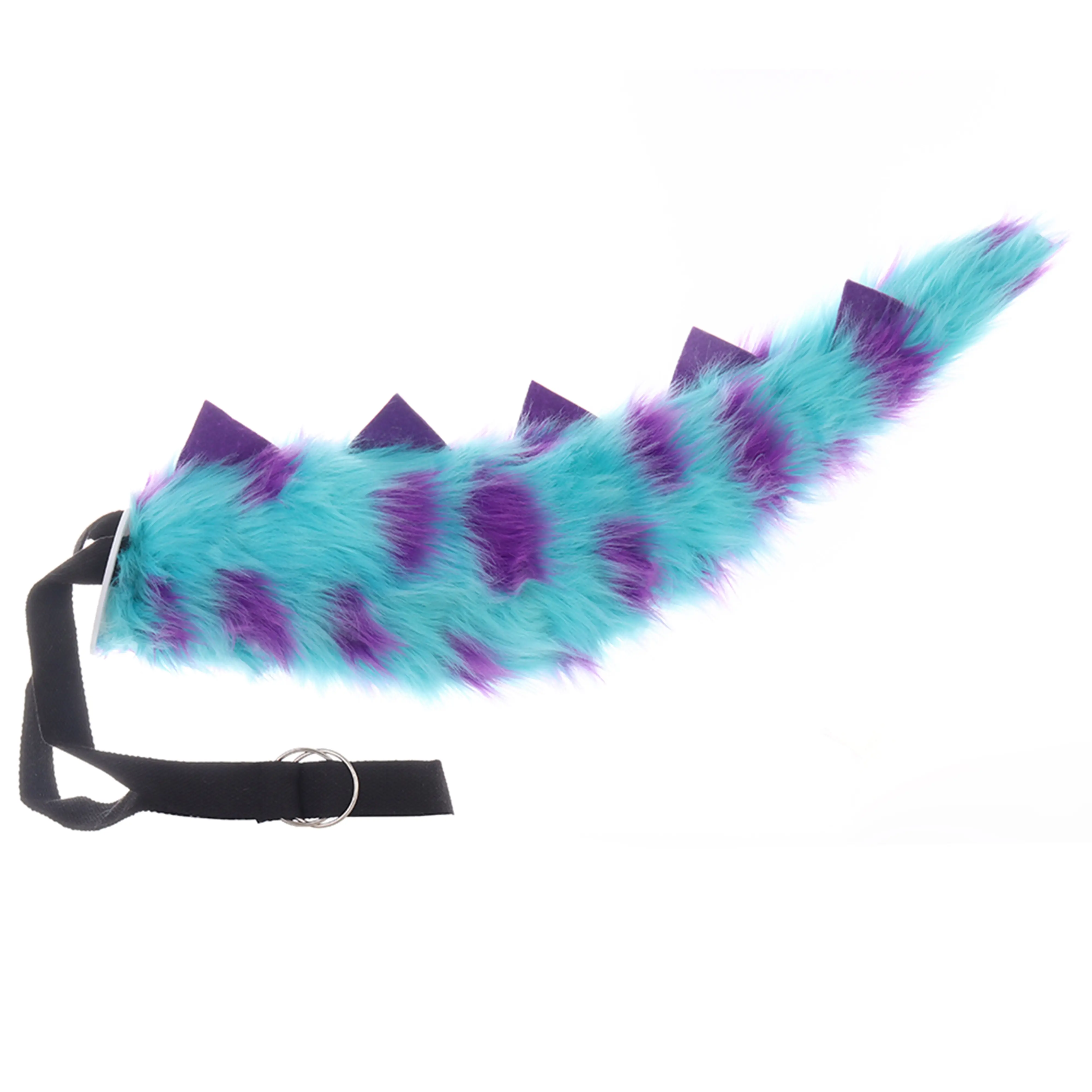 Plush Dinosaur Tail with Spikes Adjustable Belt Furry Cosplay Costume Accessory for Halloween Party
