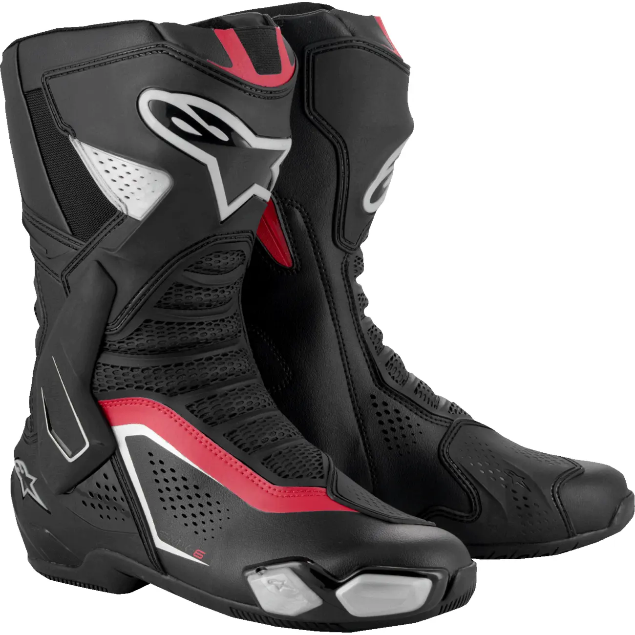 ALPINESTARS SMX-6 V3 Vented Boots - Black/Silver/Red - US 9/EU 43 2223225-199-43