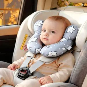 Baby Car Seat Headrest, 360° Full Support, U-Shaped Cozy Neck Cushion, Soft Infant Head and Neck Protector, Ideal for Strollers and Cars