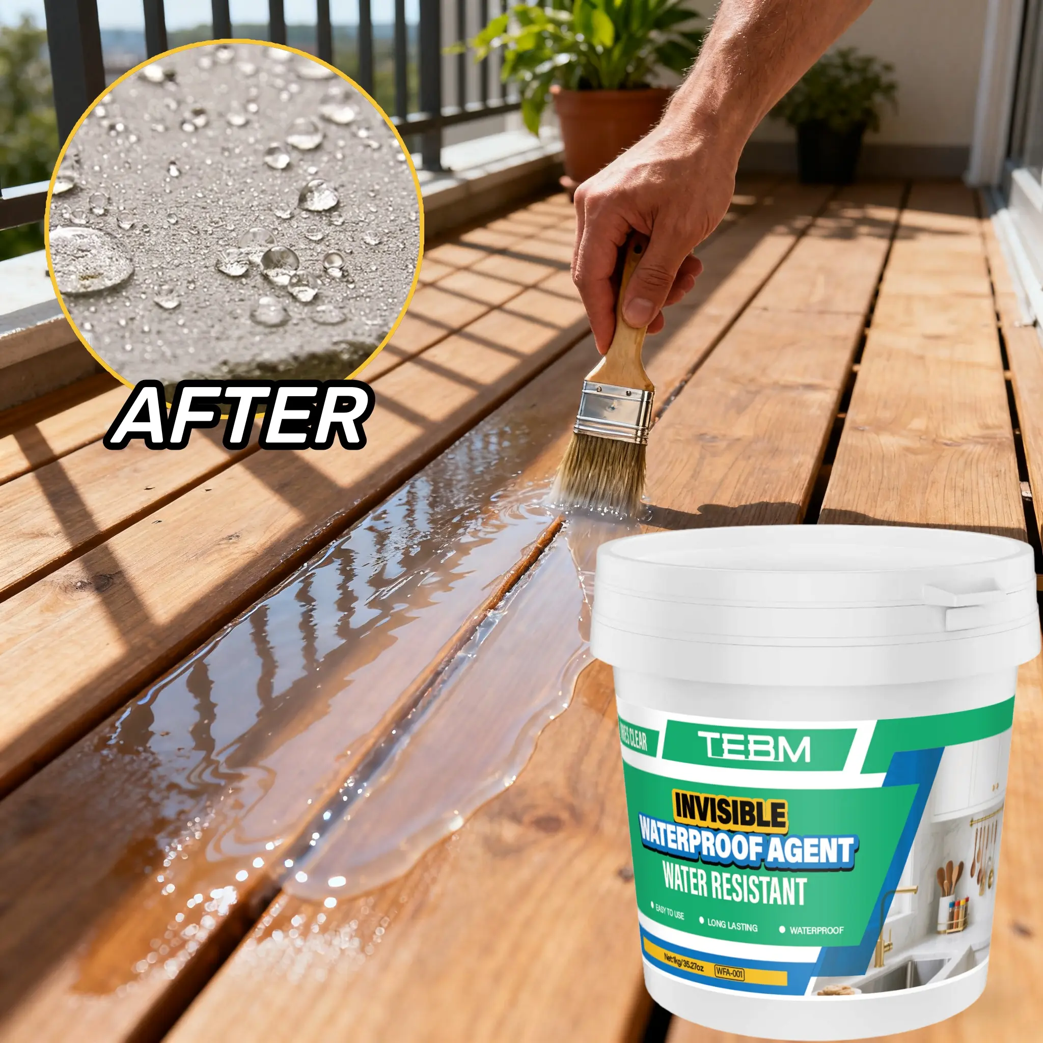 Waterproof Agent 1kg/35.27oz, Invisible Waterproof Sealant, Liquid Waterproof Sealant, Includes Tool, Easy to Use, Ideal for Waterproofing Solutions, Durable & Convenient Application