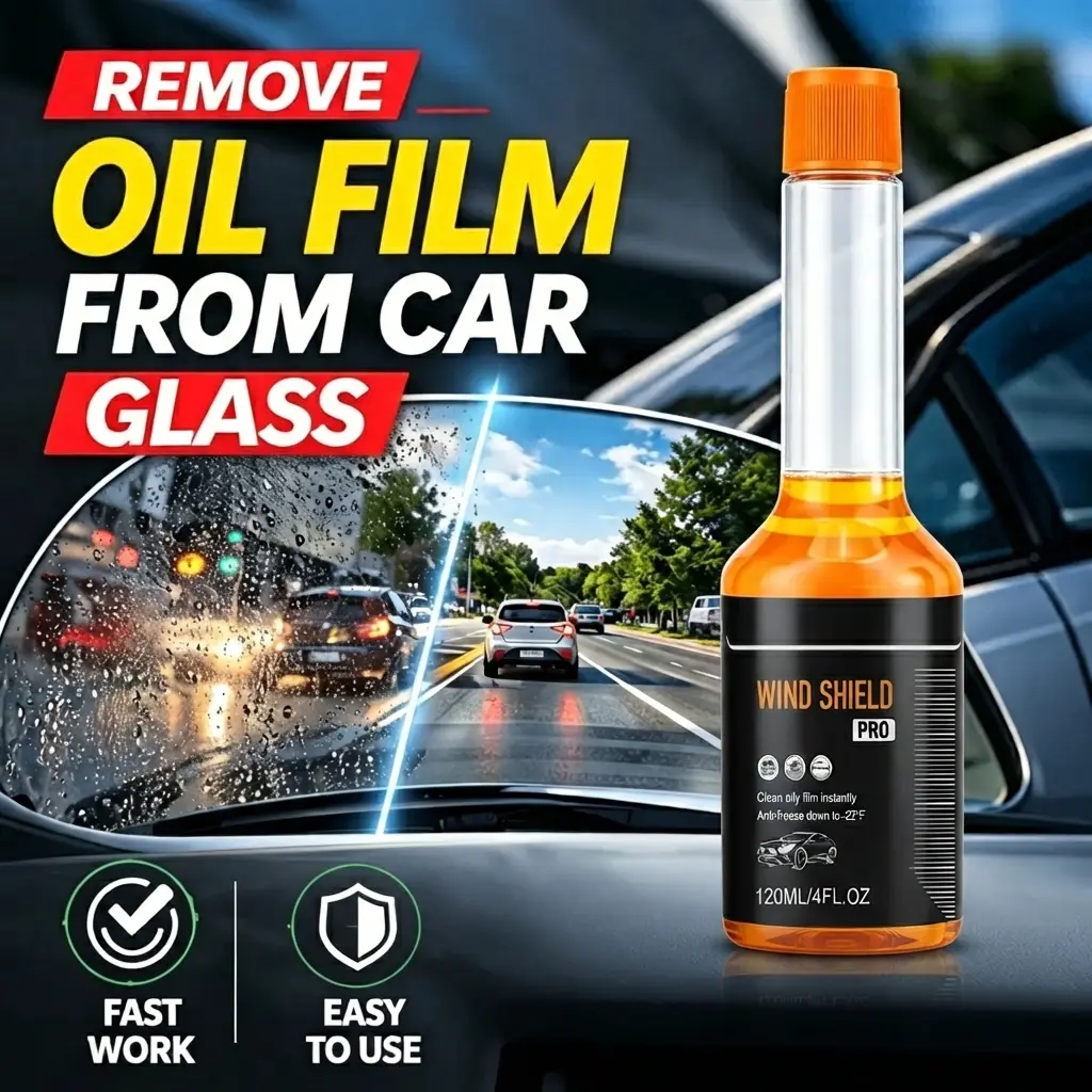 Windshield Washer Fluid Additive, Oil Film Remover and Glass Cleaner for Cars, Quickly Dissolves Oil Films and Dirt for Clear and Safe Driving Vision