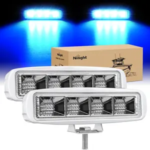 Nilight 2PCS 72W Waterproof Marine LED Pods - High-Power Flood Beam Lights, Vehicle Lighting, Night Fishing & Boat Use Navigation Lights